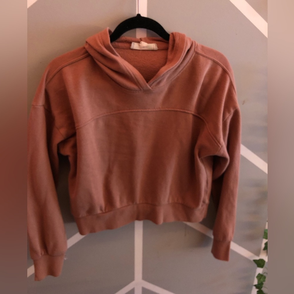 Brown cropped hoodie size medium.